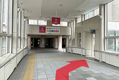 Please go down the stairs on the right in front of Kajo Central.